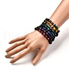 Dyed & Heated Natural Tiger Eye Beads  Stretch Bracelets Set BJEW-JB06651-11