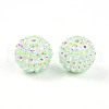 Stripe Pattern Resin AB Rhinestone Round Beads RESI-S313-18x20-14-1