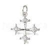 Brass Micro Pave Cubic Zirconia Pendants KK-V007-16P-1