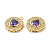 Brass Micro Pave Cubic Zirconia and Glass Pendants KK-Q772-11G-2