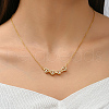 Brass Pave Clear Cubic Zirconia Four Heart Clover Magnetic Pendant Necklaces for Women SC7012-2