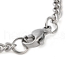 Non-Tarnish 304 Stainless Steel Curb Chain Pendant Necklaces NJEW-H034-01P-3