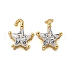 Rack Plating Brass Micro Pave Clear Cubic Zirconia Charms KK-Z045-13G-1