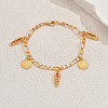 Fashionable Vintage Brass Coin & Embroidered Shoes Charm Bracelets YO5968-5
