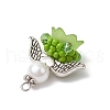 Glass Seed Beaded Angel Pendants PALLOY-MZ00714-04-4