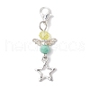 Tibetan Style Alloy & Glass Angel Pendant Decorations HJEW-JM03165-01-4