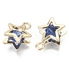 Brass Micro Cubic Zirconia Charms KK-N235-034C-2