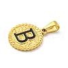 Ion Plating(IP) 304 Stainless Steel Enamel Pendants STAS-R231-19B-G-2