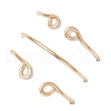 3Pcs Copper Wire Wrapped Natural Apatite Faceted Round Bead Finger Rings for Women RJEW-JR00888-01-5