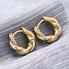 Brass Micro Pave Clear Cubic Zirconia Hoop Earrings EJEW-R025-16G-2