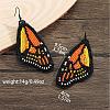 Handmade Glass Seed Beads Butterfly Wing Dangle Earrings FV2215-7