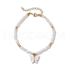 Butterfly Alloy Acrylic Charm Bracelets BJEW-JB10487-01-1