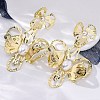 Alloy & Iron & Imitation Pearl Stud Earrings EJEW-M075-09G-5