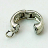 Brass Magnetic Clasps with Loops KK-H697-P-FF-1