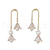 3 Pairs 304 Stainless Steel Glass Dangle Stud Earrings EJEW-JE06481-3