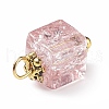 Crackle Glass Pendants PALLOY-JF01455-4