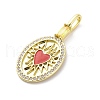 Brass Micro Pave Cubic Zirconia Enamel Pendants KK-D325-23G-02-2