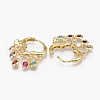 Brass Micro Pave Cubic Zirconia Huggie Hoop Earrings EJEW-L231-56G-2