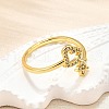 Brass Micro Pave Clear Cubic Zirconia Cuff Rings for Women RJEW-H247-01G-2