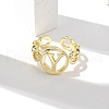 Brass Open Cuff Rings for Women RJEW-K289-01G-Y-3