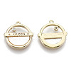 Brass Micro Pave Cubic Clear Zirconia Pendants KK-N232-87-NF-2