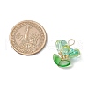 Brass Glass Flowers Pendants PALLOY-MZ00630-03-2