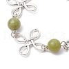 Alloy Natural TaiWan Jade Link Bracelets for Women BJEW-JB11684-03-3
