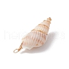 3Pcs Natural Shell Pendants PALLOY-JF03226-03-5