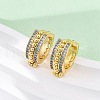 Brass Micro Pave Clear Cubic Zirconia Hoop Earrings EJEW-H158-17B-GP-3