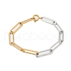 304 Stainless Steel Paper Clip Chain Bracelets for Men Women BJEW-Z108-04GP-2