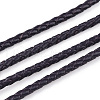 Braided Cowhide Leather Cord NWIR-N005-01G-3mm-3