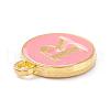 Golden Plated Alloy Enamel Charms X-ENAM-Q437-14R-2