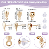 Beebeecraft 24Pcs 3 Style Teardrop & Shell & Heart Alloy Stud Earrings Findings FIND-BBC0002-76-2