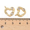 Brass Micro Pave Heart Cubic Zirconia Pendants KK-S531-21G-3