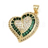 Brass Micro Pave Cubic Zirconia Pendants KK-S526-15G-B-1
