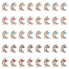 CHGCRAFT 40Pcs 5 Colors Moon Alloy Enamel Connector Charms ENAM-CA0001-55-1