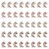 CHGCRAFT 40Pcs 5 Colors Moon Alloy Enamel Connector Charms ENAM-CA0001-55-1