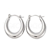 Non-Tarnish 304 Stainless Steel Chunky Oval Hoop Earrings for Women EJEW-F283-08P-1-1