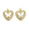 Brass Micro Pave Clear Cubic Zirconia Pendants KK-K365-04H-G-1