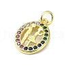 Brass Micro Pave Cubic Zirconia Pendant KK-H475-09G-2