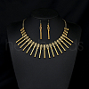 Indian Style Alloy Pendant Necklace & Dangle Earring FS-WG14192-04-1