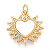 Brass Micro Pave Clear Cubic Zirconia Pendants KK-N268-10G-1