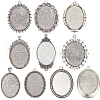SOFPLATE 10Pcs 10 Styles Tibetan Style Alloy Pendant Cabochon Settings FIND-SP0002-50-1