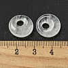 Natural Quartz Crystal Rock Crystal Donut/Pi Disc Charms G-G142-02U-3