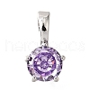 Brass Micro Pave Cubic Zirconia Charms KK-D356-05F-P-1