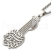 304 Stainless Steel Viking Knot Guitar Pendant Box Chain Necklaces for Women Men NJEW-S007-03P-2