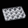 (Defective Closeout Sale:Box is Cracked )Transparent Plastic Nail Art Decorations Storage Box AJEW-XCP0002-12-3