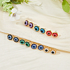 FIBLOOM 7 Pairs 7 Colors Resin Evil Eye Stud Earrings for Women EJEW-FI0001-71-5