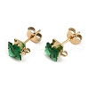 Ion Plating(IP) 304 Stainless Steel Cubic Zirconia Stud Earring Findings STAS-P373-06C-2