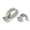 Rectangle Rack Plating Brass Micro Pave Clear Cubic Zirconia Fold Over Clasps KK-A225-04P-2